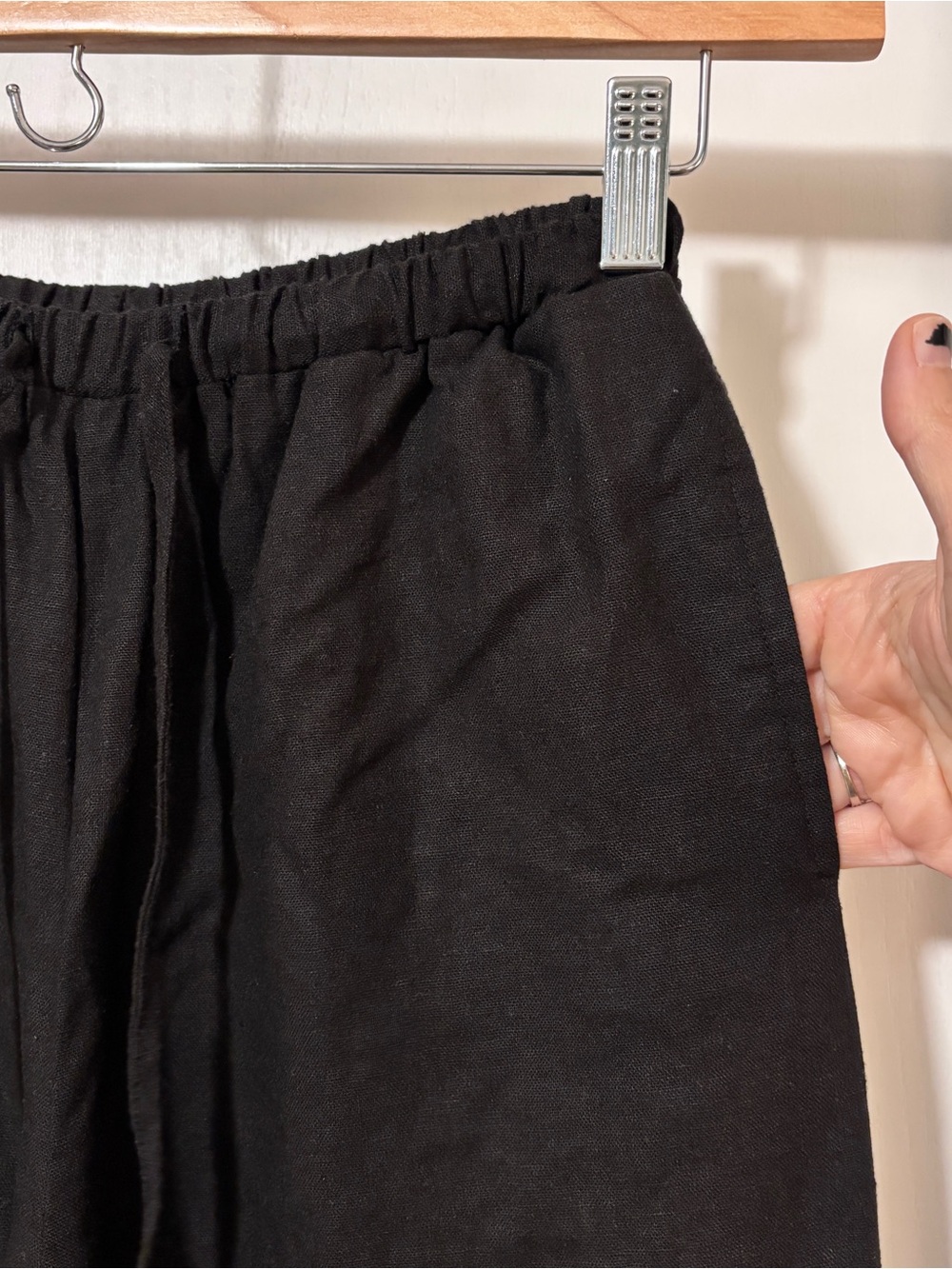 Glassons Womens Black Linen Pants Size 8 Wide Leg Elevated Basic Minimalist